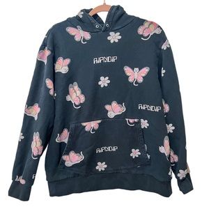 RIPNDIP Black Butterfly Hoodie Size Large